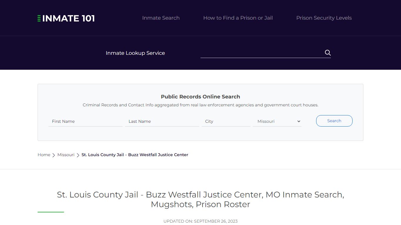St. Louis County Jail - Buzz Westfall Justice Center, MO Inmate Search ...